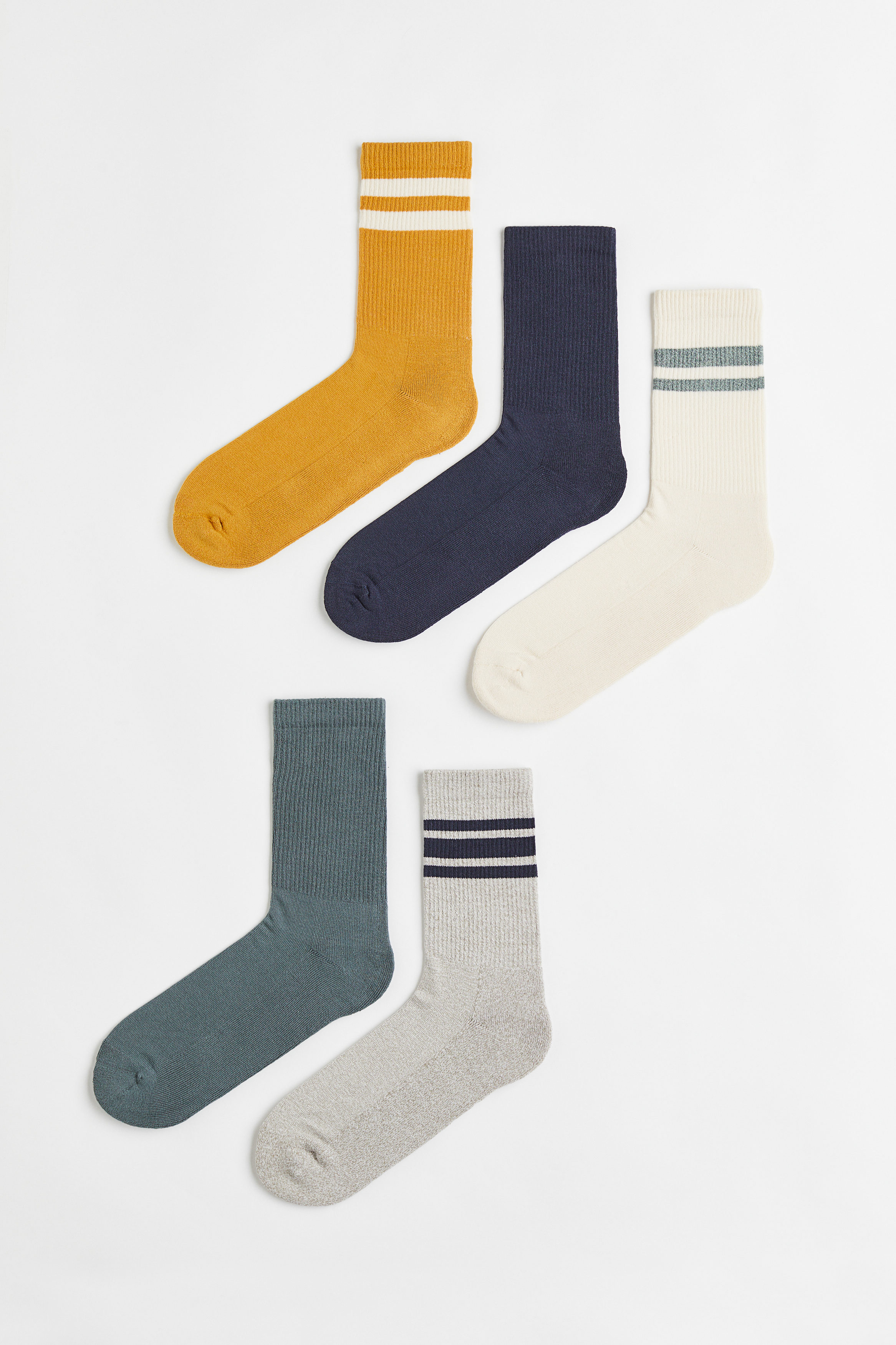 5-pack socks - Light grey/Navy blue - Sale | H&M Egypt