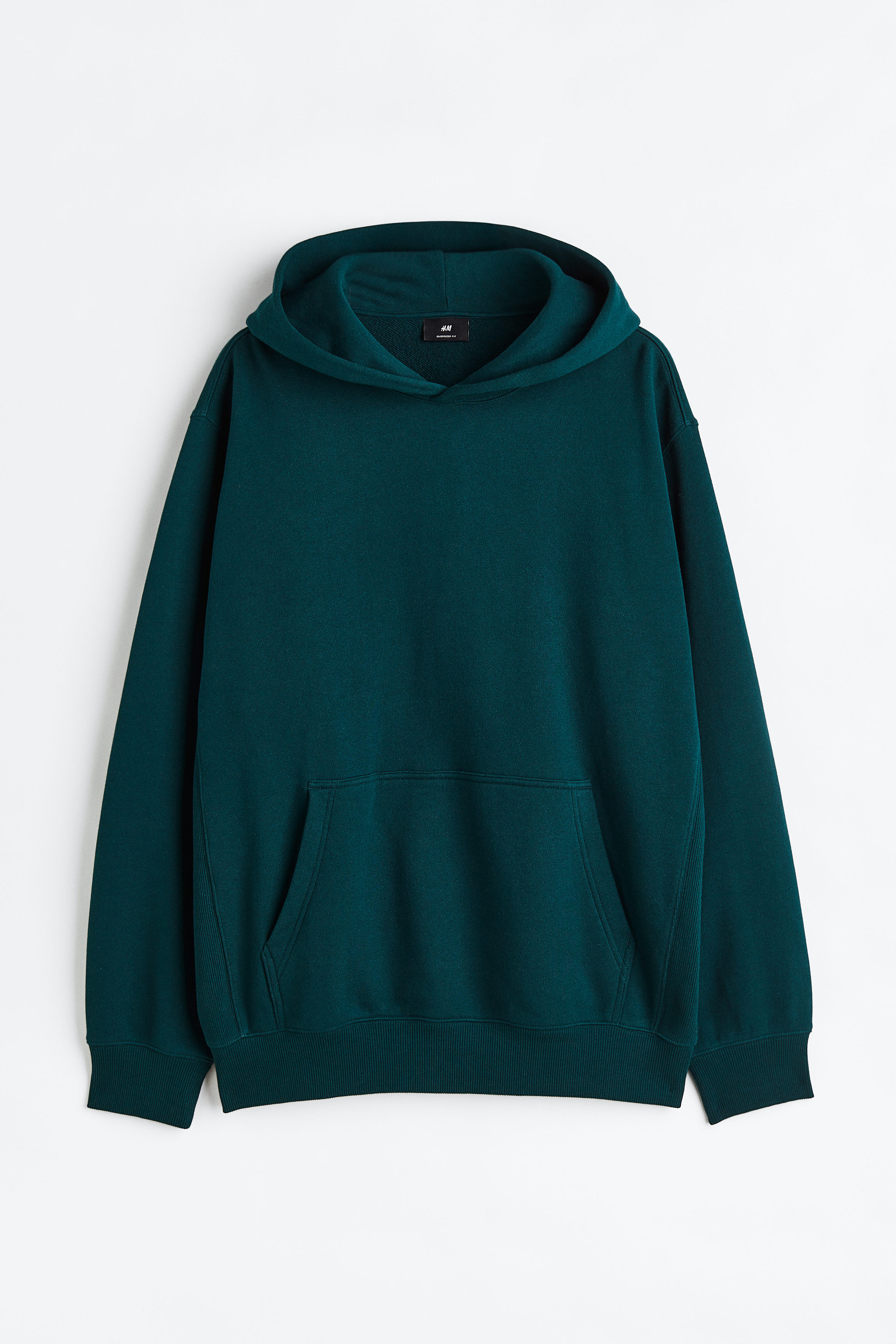 Oversized Fit Cotton hoodie - Forest green - Men | H&M Egypt