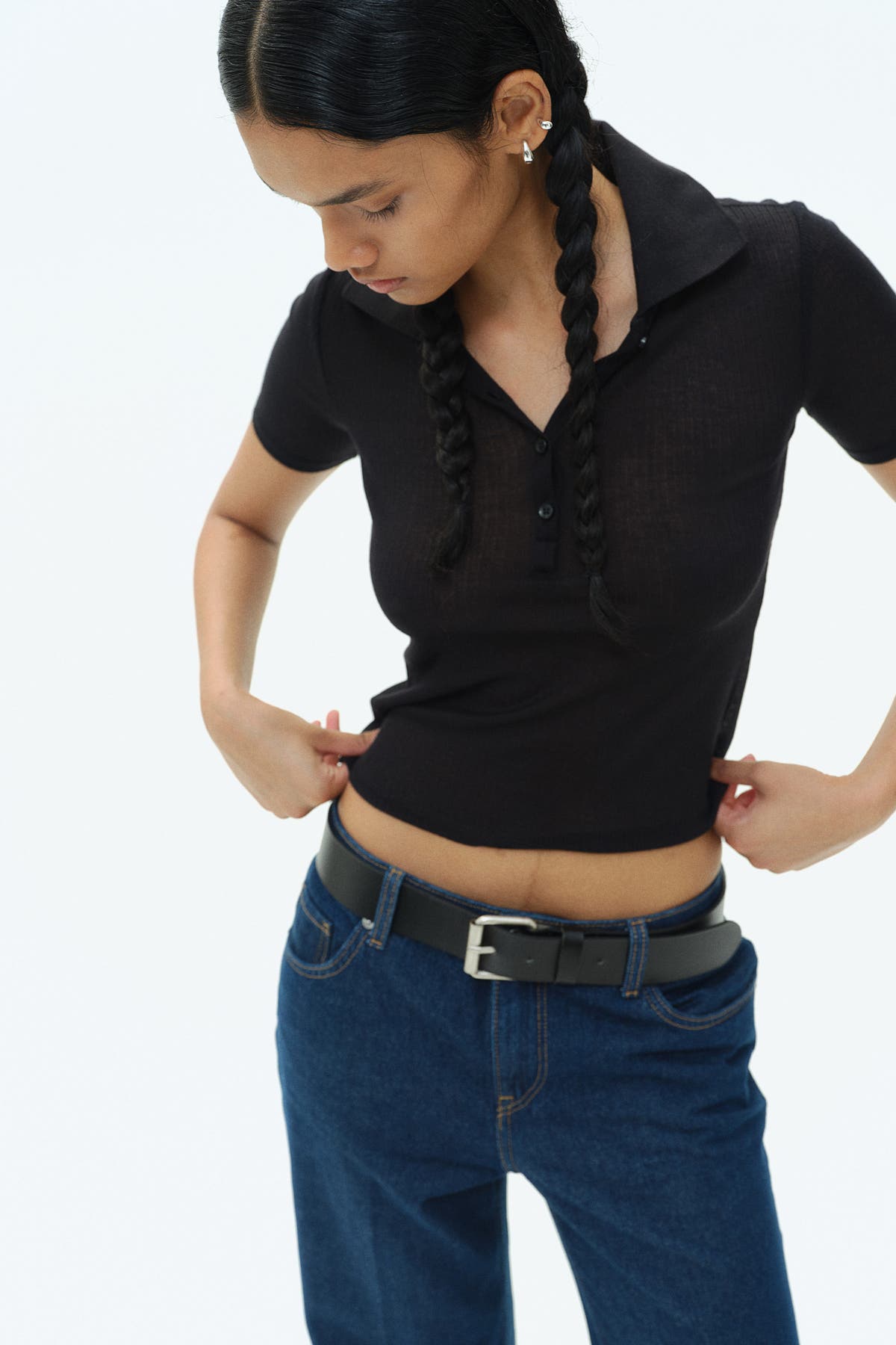 Ribbed Polo Shirt H M Egypt